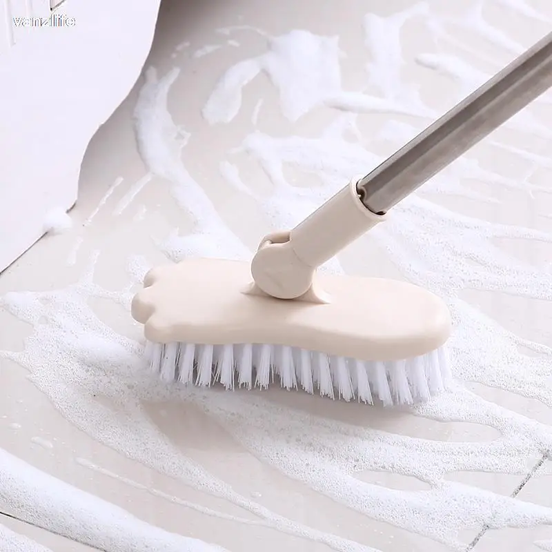 Bathroom Clean Tools Retractable Long-Handled Brush bristles to Scrub Toilet Bath Brush Ceramic Tile Floor Cleaning Brushes