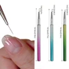 (6mm/8mm/10mm)Nail Art Liner Brushes 3Pcs UV Gel Painting Nail Art Design Brush Gradient Metal Hand Lever Nail Drawing Pen Set 2