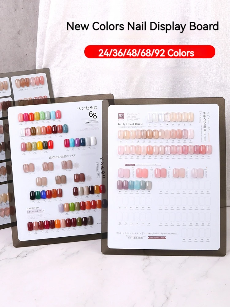 

24/36/48/68/92 Colors Acrylic Nail Art Display Board Nail Polish Color Template Display Shelf Manicure Tools for Nail Salon