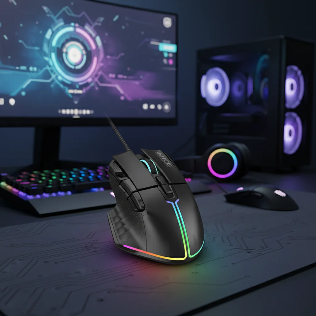 IMICE T50 Wired Gaming Mouse, 12800 DPI RGB Backlit 8 Programmable Buttons Ergonomic Design USB Optical Gamer Computer Mice - 2