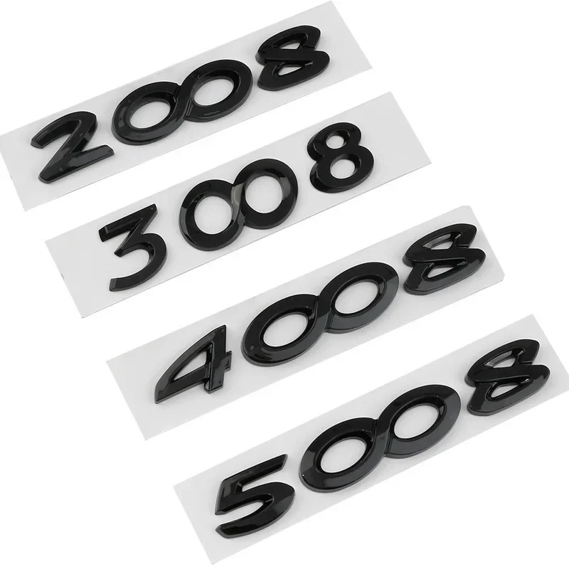 

Car 3D logo ABS sticker is suitable for Peugeot 2008 3008 4008 5008 silver black logo badge logo luggage decal accessories.