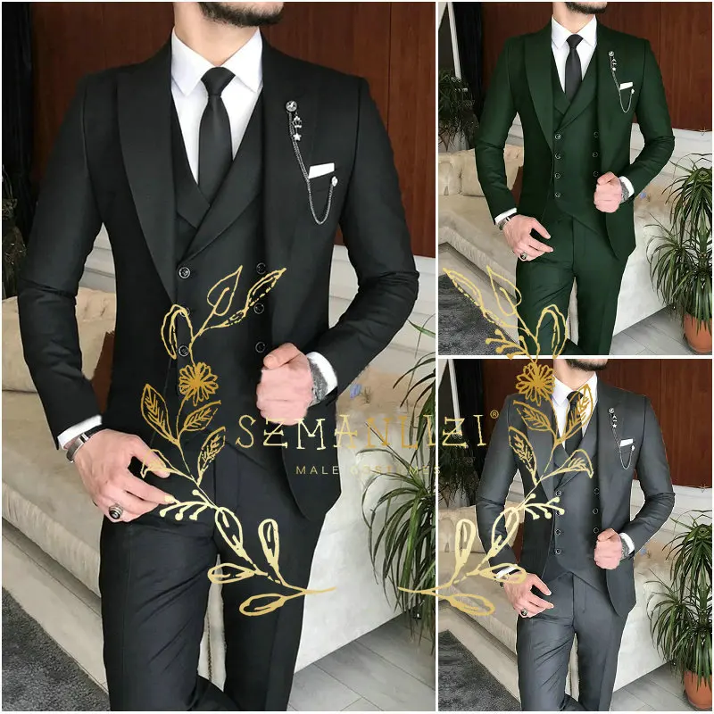 

2023 костюм Homme Terno, черный официальный женский смокинг для жениха, лучший мужской стиль, одежда для мужчин, 3 шт.