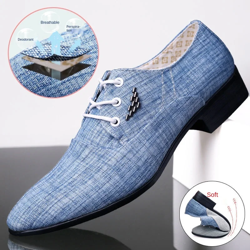 Canvas Derby Shoes Mens Dress Shoes 