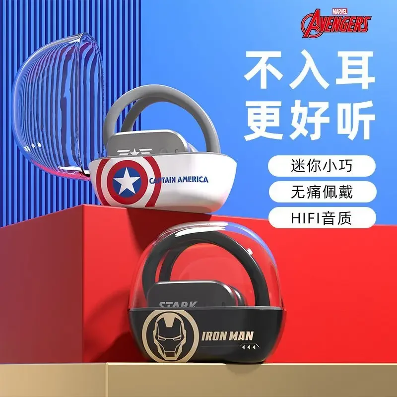 

New Disney Marvel Captain America Iron Man Anime True Wireless Bluetooth Headset Sports High Quality Birthday Christmas Gift