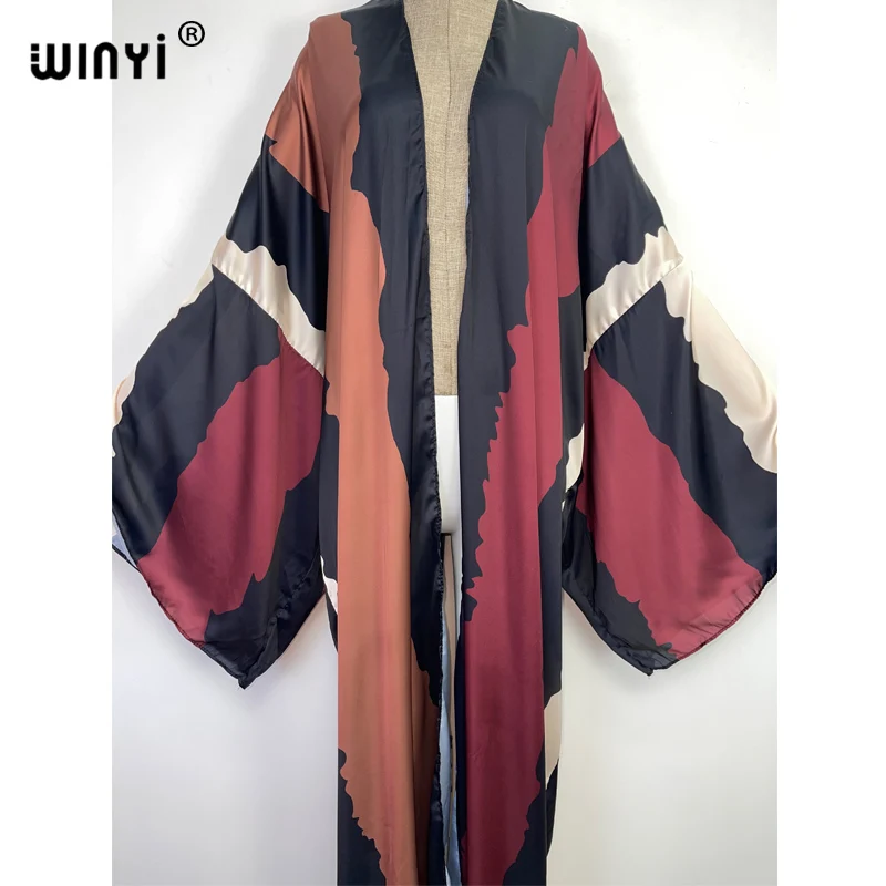 WINYI WINYI 여성용 루즈 롱 가디건 드레스, 칵테일 파티, 보호 맥시 비치 홀리데이 배트윙 슬리브, 기모노 로브 드레스, 유럽 2022