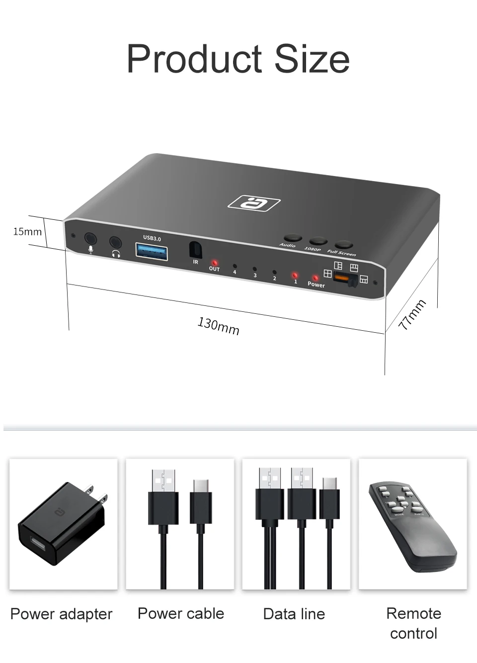 remoto USB 3.0, 4 em 1 Out