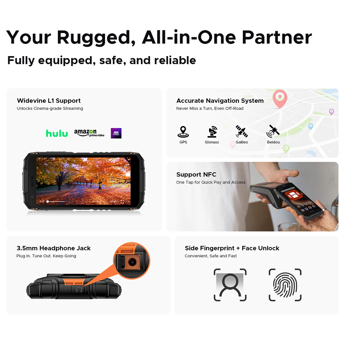 2025 NEW DOOGEE Fire 3 Ultra Rugged Smartphon 5G 5.5" HD 24GB RAM 256GB ROM Cell Phone 8350mAh Android 15 NFC Telephone Portable - Image 4