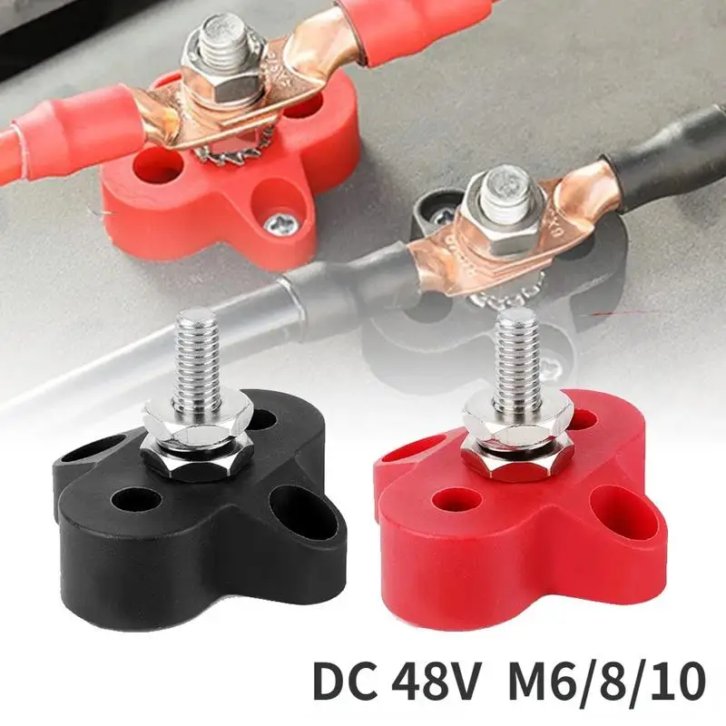 DC 48V 300A Bus Bar M10 Terminal Block Studs Battery Power Distribution Stud Connector For Truck RV Boat