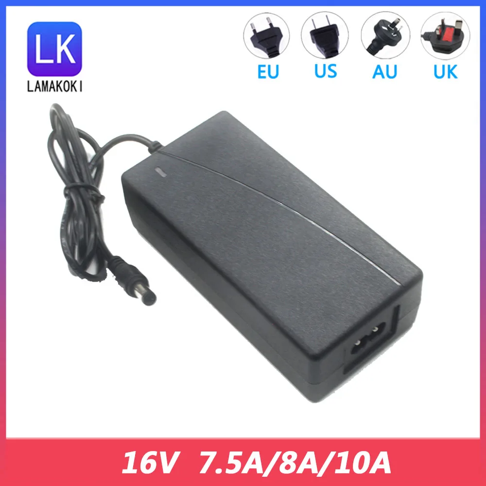 para Adaptador dc 16v 7.5a 8a 10a Adaptador de Alimentação dc 5.5*2.5 2.1 mm dc 16v Adaptador de Alimentação Alta Qualidade ac