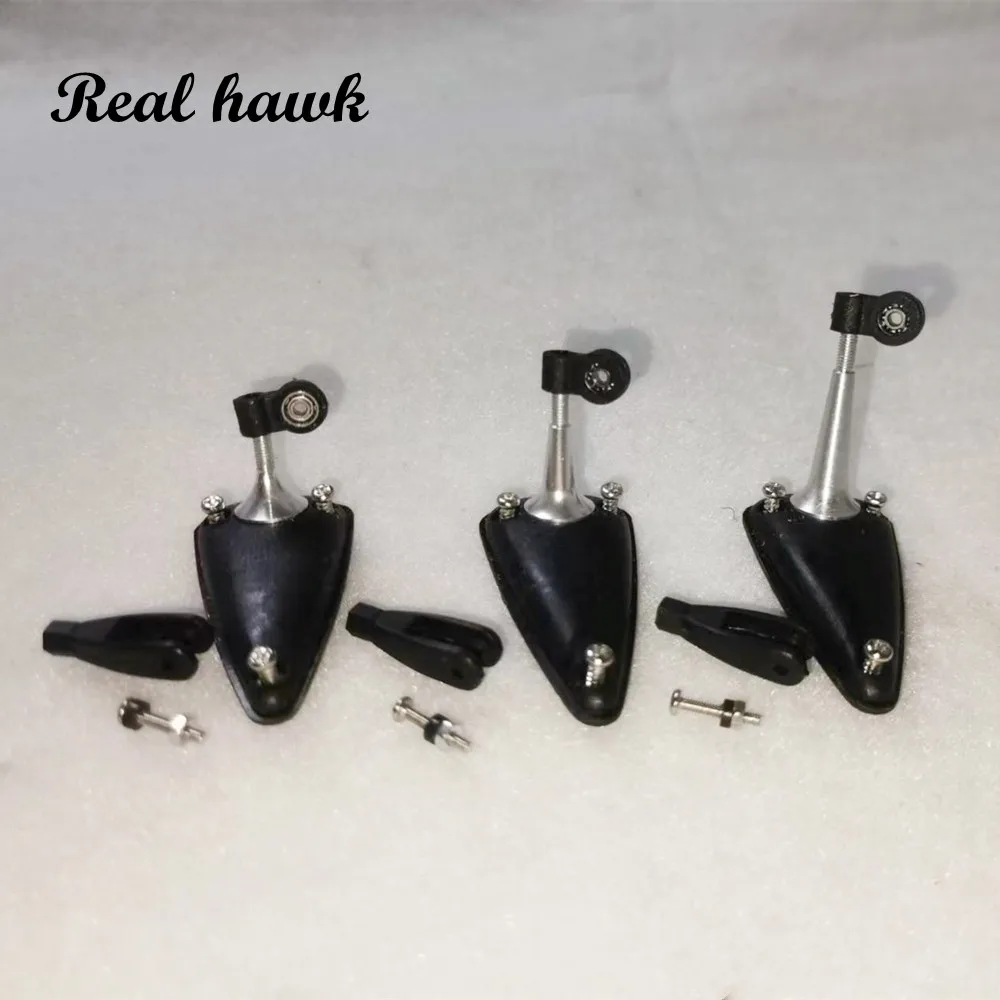 

4sets Aluminum adjustable Rocker arm with bearing & chuck with triangular seat for Nitro Gasoline RC Airplane Fixing Wing Plane