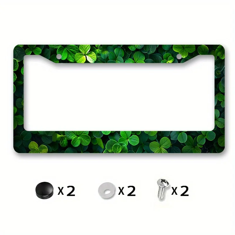 성 패트릭의 날 금속 프레임 짙은 녹색 1개 성 패트릭의 날 테마 금속 번호판 프레임 6.3x12.2인치