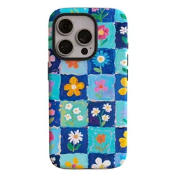 Vintage Blue Flower Phone Case - 2 in 1 Design - Honor 50 Pro (Hua001)