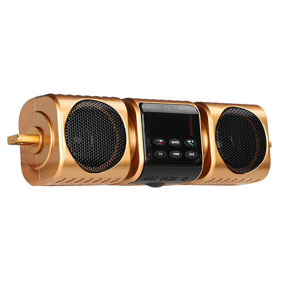 

Motorcycle Stereo Speakers Audio System Bluetooth Amplifier Radio USB Waterproof FM Radio MP3 Player Gold