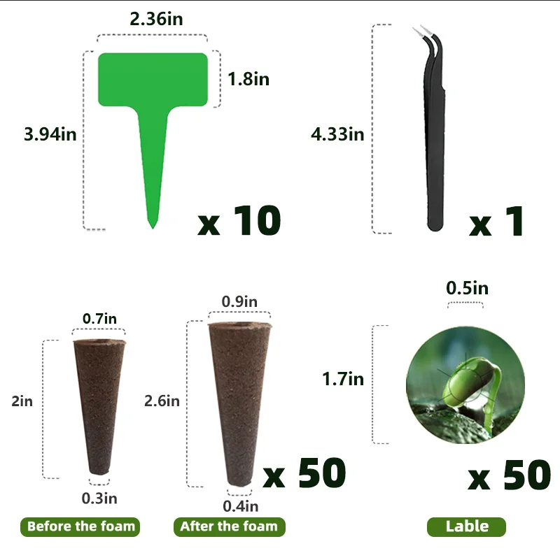 Transparent Agricultural Seedling Tray Seed Pods Kit for Hydroponics Growing System Outdoor Indoor Plants Hydroponics Supplies ﻿