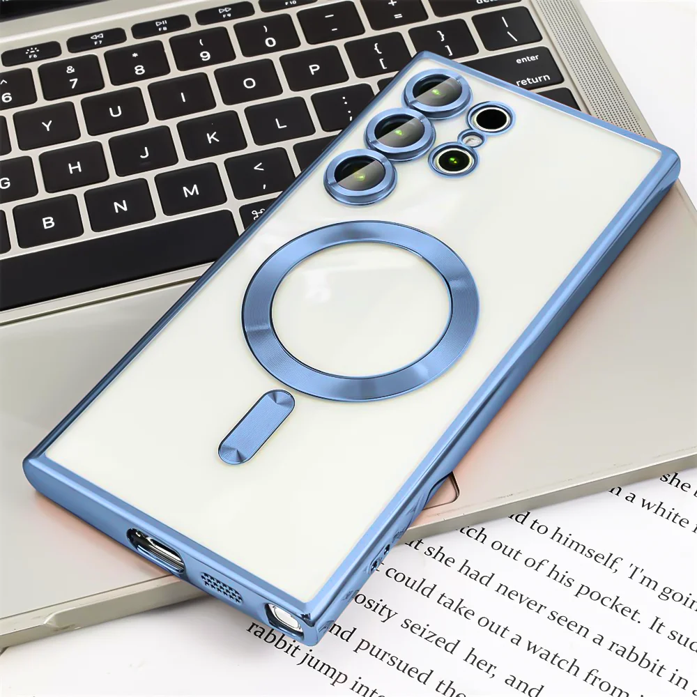 Luxury Transparent Plating Phone Case with MagSafe Magnetic Protection