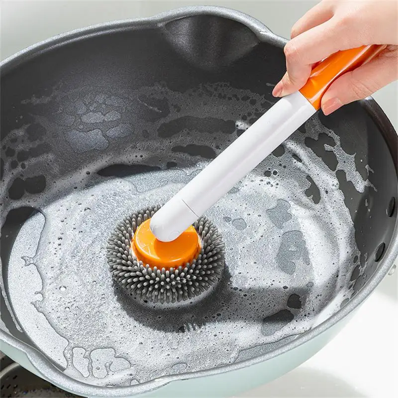

Rotating Long Handle Pot Brush Kitchen Does Not Hurt Pot Cleaning Brush Soft Silicone Brush Pot Artifact Household Does Wash Pot