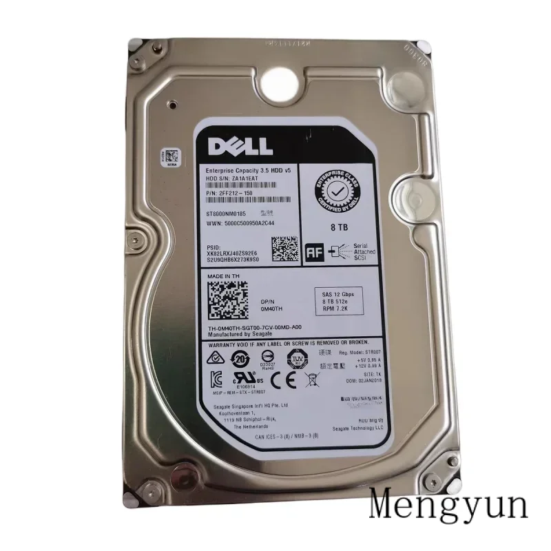 

Для Dell 8TB SAS 3,5 7,2 K 12G 0M40TH ST8000NM0185 2FF212-150