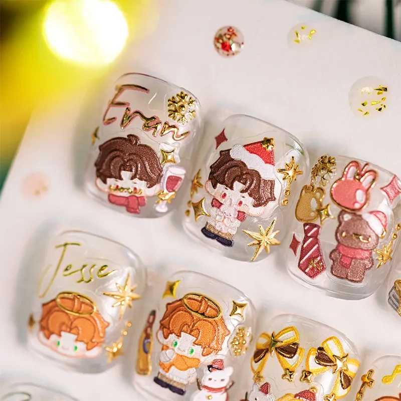 Otome Game Collection Nail Stickers Love and Deepspace Ash of The Kingdom Light and Night Husband Embossed Cartoon Nail Decals 4