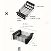 1pc Adjustable Dish Drainer Telescopic Over Sink Dish Drying Rack with  Fruit Vegetable Drain Basket Kitchen Tools and Utensils 5