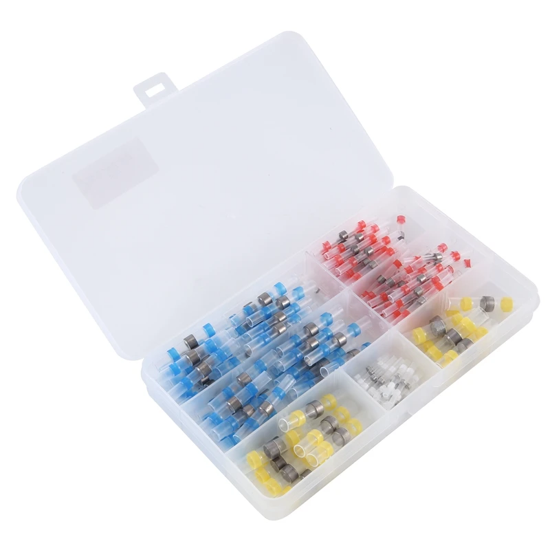 

150PCS No Crimp Solder Ring Heat Shrinkable Tube Terminals Soldering Sleeve Kit ABS