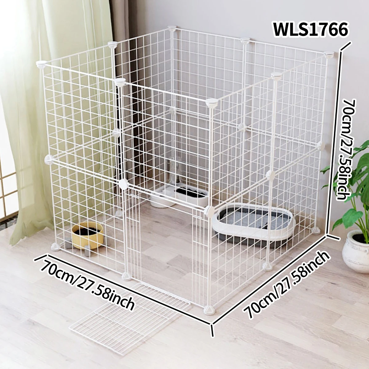 سياج الحيوانات الأليفة الداخلي مع بوابة شبكية حديد...