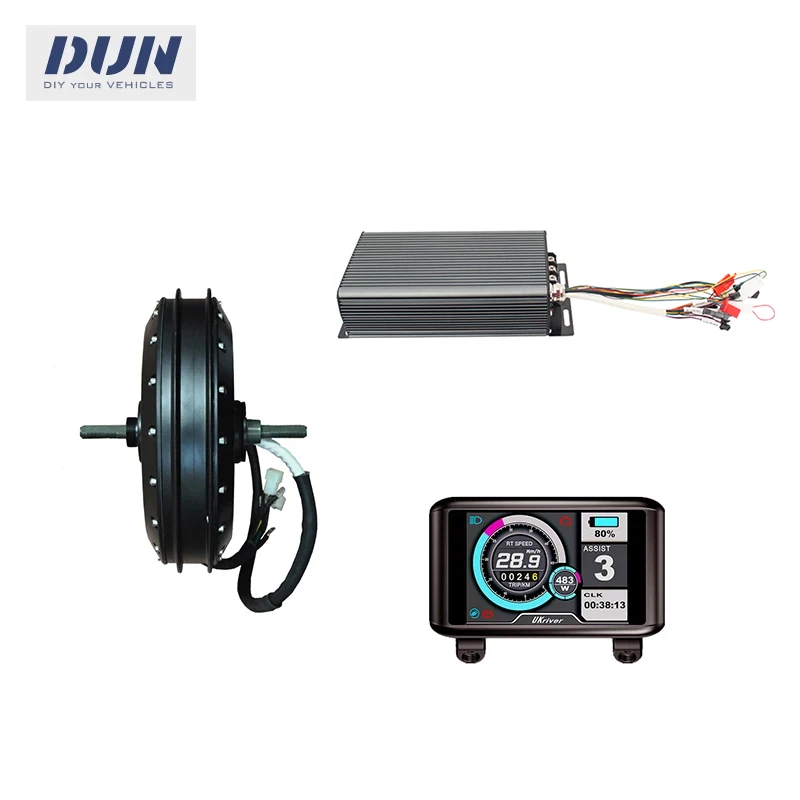 

QS 273 V3 4KW Peak 8000W 72V 100KMH Hub Motor with SVMC72150-APT and UKC1 Display for E-Moped Electric Bicycle Motorcycle