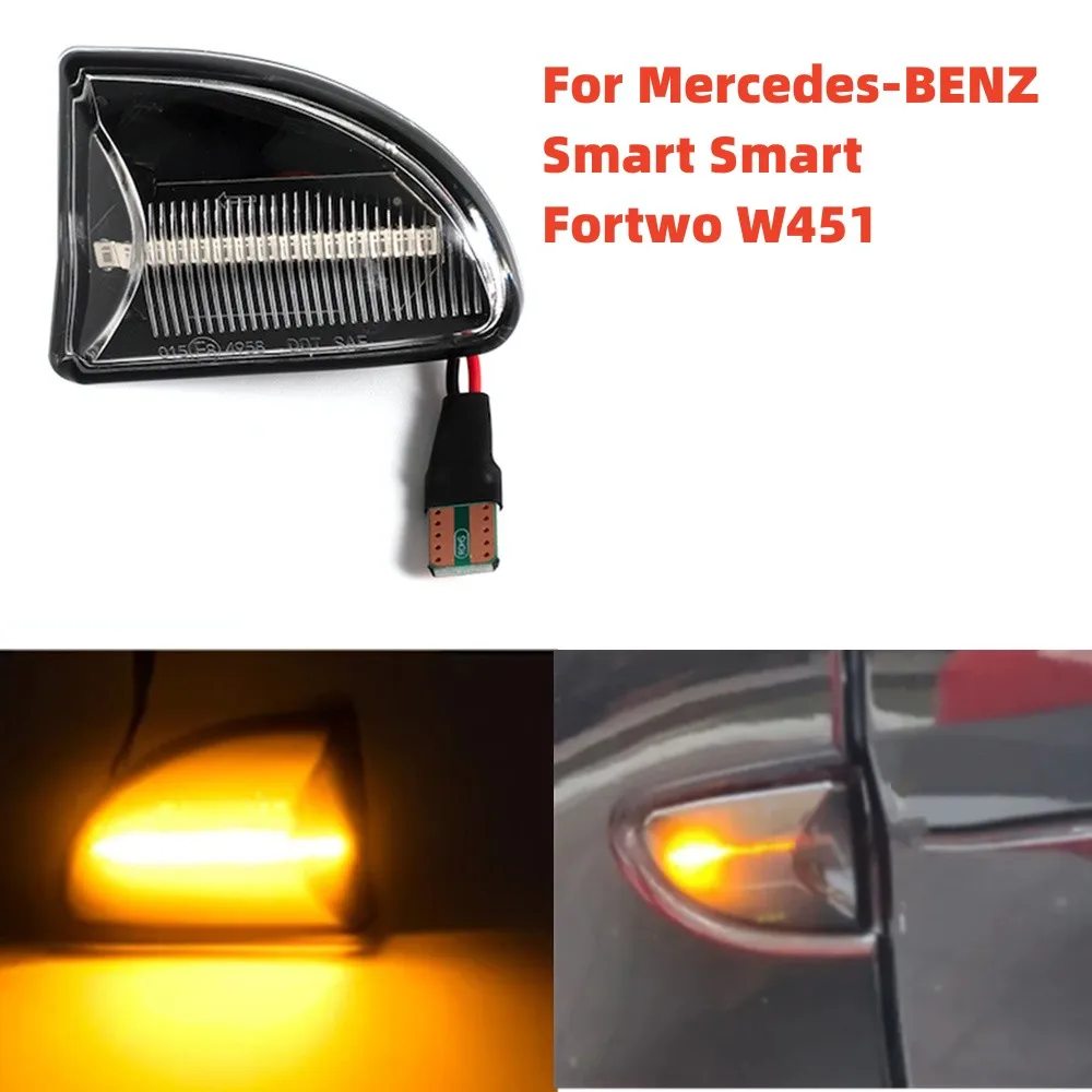 

2PCS LED Dynamic Side Mirror Marker Turn Signal Lights For Mercedes-BENZ Smart Fortwo Coupe C451 2007-2014 Side repeater lamp