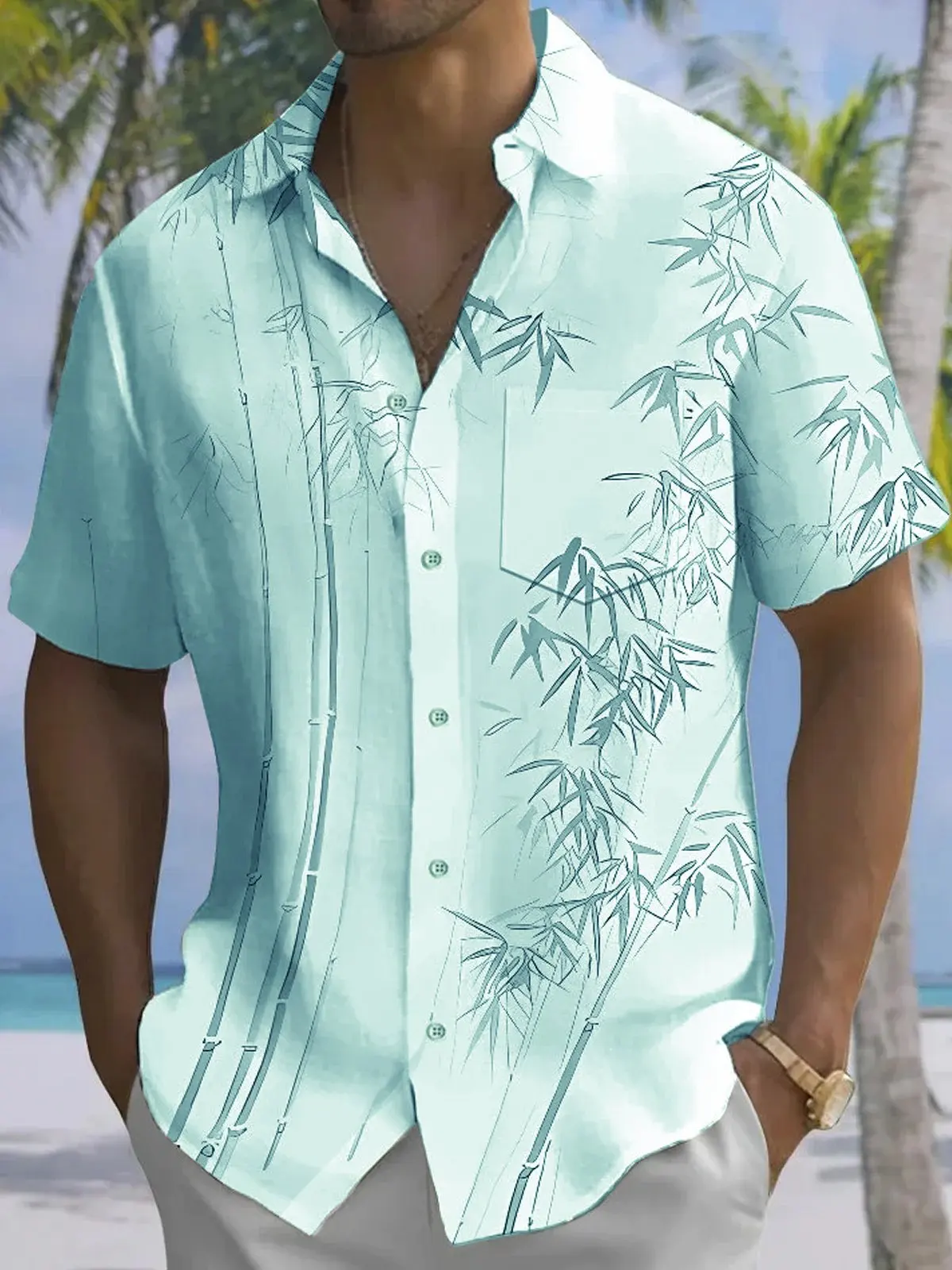 Camisa de manga corta para hombre, camisa sencilla con botones y ...