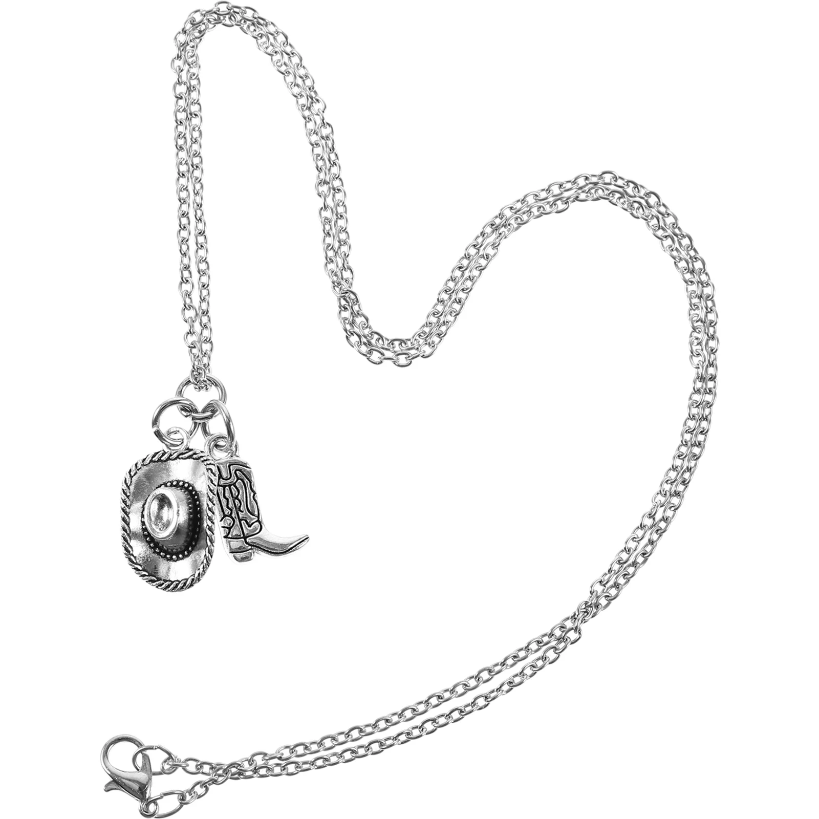 

American Western Theme Hat and Riding Boots Pendant Necklace Necklaces Creative