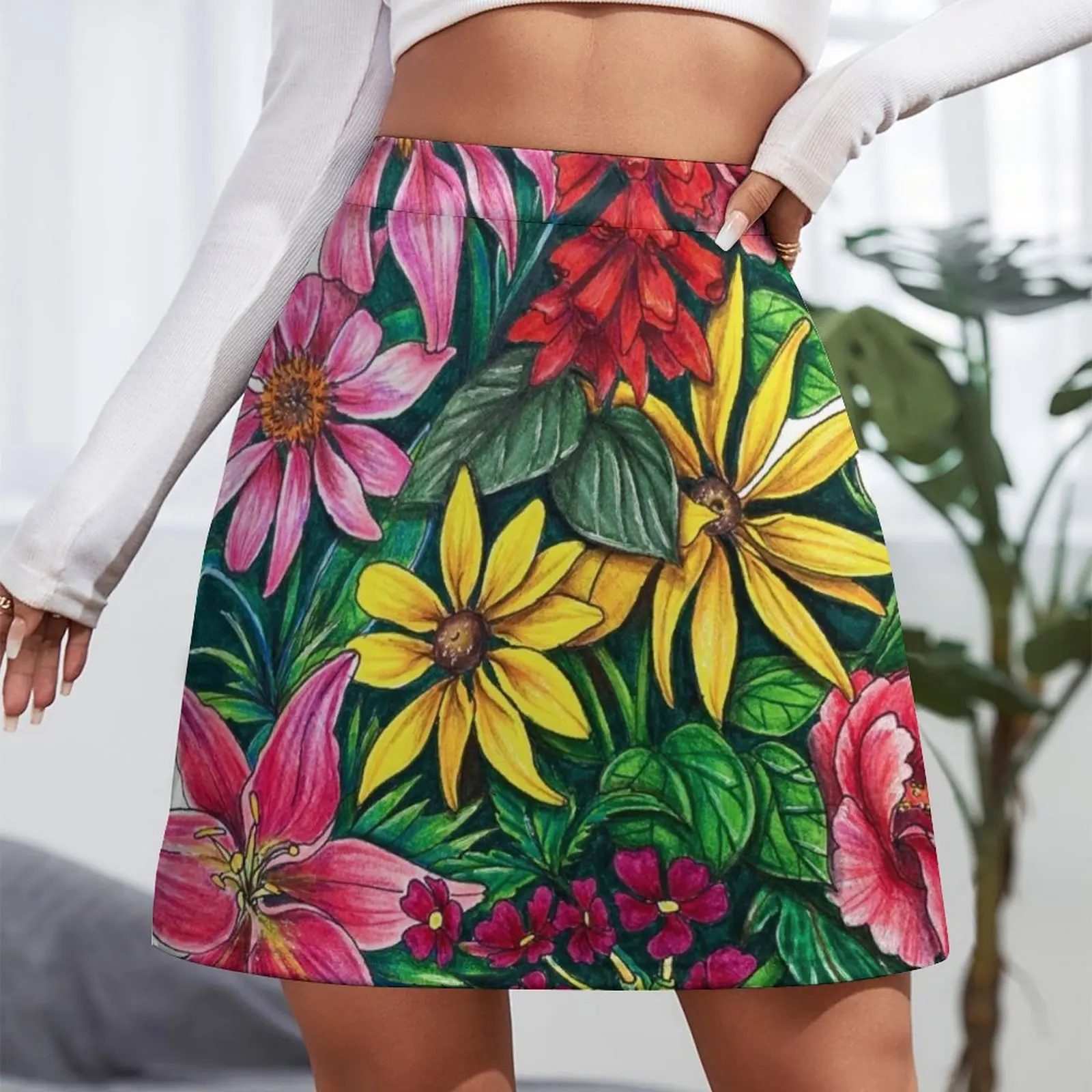 Garden Collage Mini Skirt micro mini skirt extreme skirts women summer 2024 korean ladies summer
