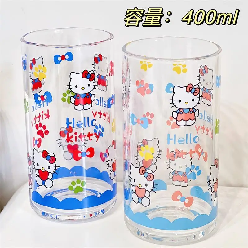 Hello Kitty Milk Cup Sanrio Daily Water Cup Household Drinking Cups Juice Breakfast Milk Cups 420ml glass cup