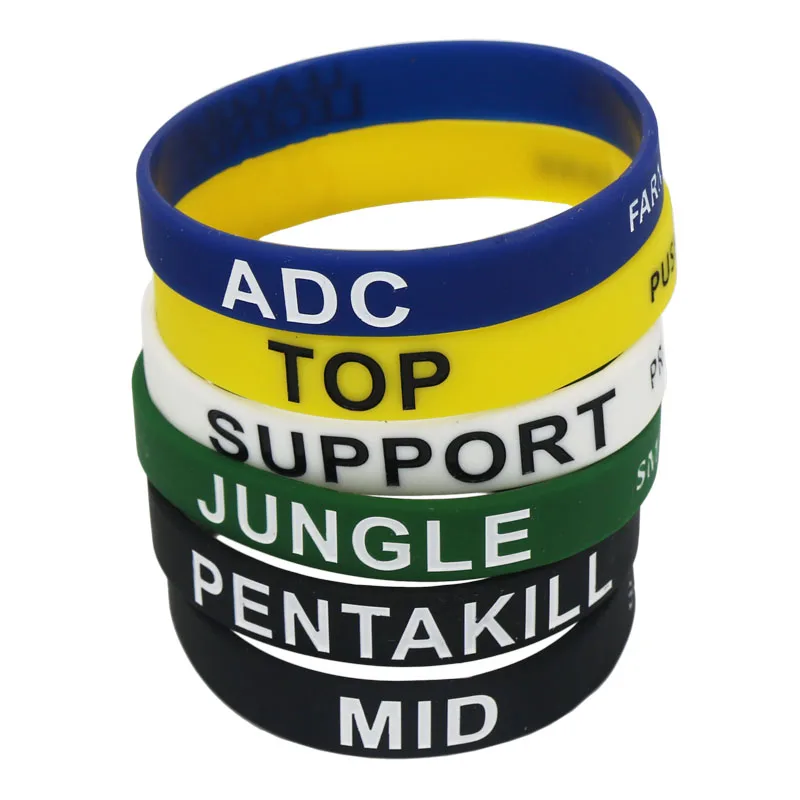 1pc Silicone Game Sport Wristband Silicone Bracelet Bangles Letters Printed Band Gits SH040