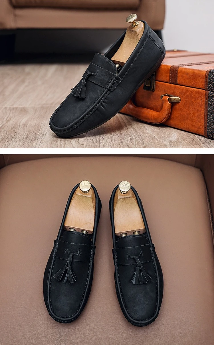 Outdoor-Mode Herren Freizeitschuhe Bequeme Herren-Slipper Rutschfeste Wanderschuhe Atmungsaktive Flache Schuhe Fahrschuhe Bequemschuhe – Detail 11