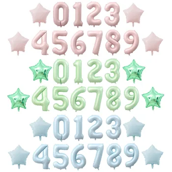 1 pièces 40 pouces grand vert olive bébé bleu bébé rose enfants anniversaire bébé douche ballon numérique décoration 18 pouces photo ballon 1
