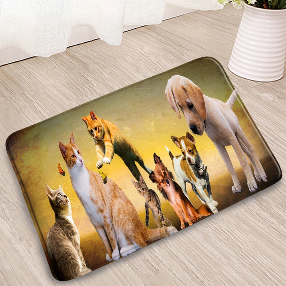 

Animal Printing Bath Mat Cartoon Fish Cat Claw Print Home Toilet Decoration Anti-slip Doormat Bathtub Rugs Carpet Floor Mat
