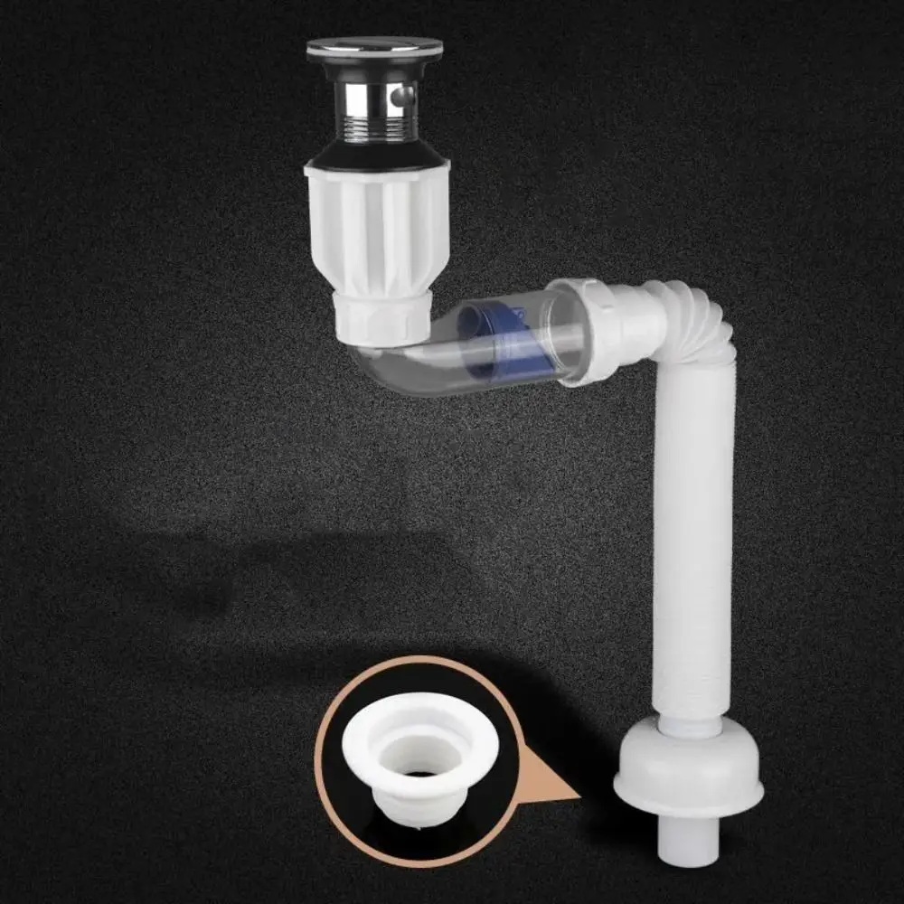 

Anti-blocking Kitchen Sink Deodorant Corrugated Curved Pipe Washbasin Drain Hose Sink Strainer Sewer Drain Sink Drain Pipe