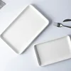 Ceramic Plate White Square Round Western Food Plate Dinner Plate Tableware Multifunctional Storage Tray Home Kitchen Supplies 5