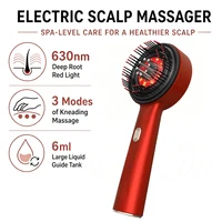 Masseur de Cuir Chevelu pour Détente, Peigne à Lumière Rouge 630nm, 3 Modes de Pétrissage, Soin Quotidien Rechargeable 1