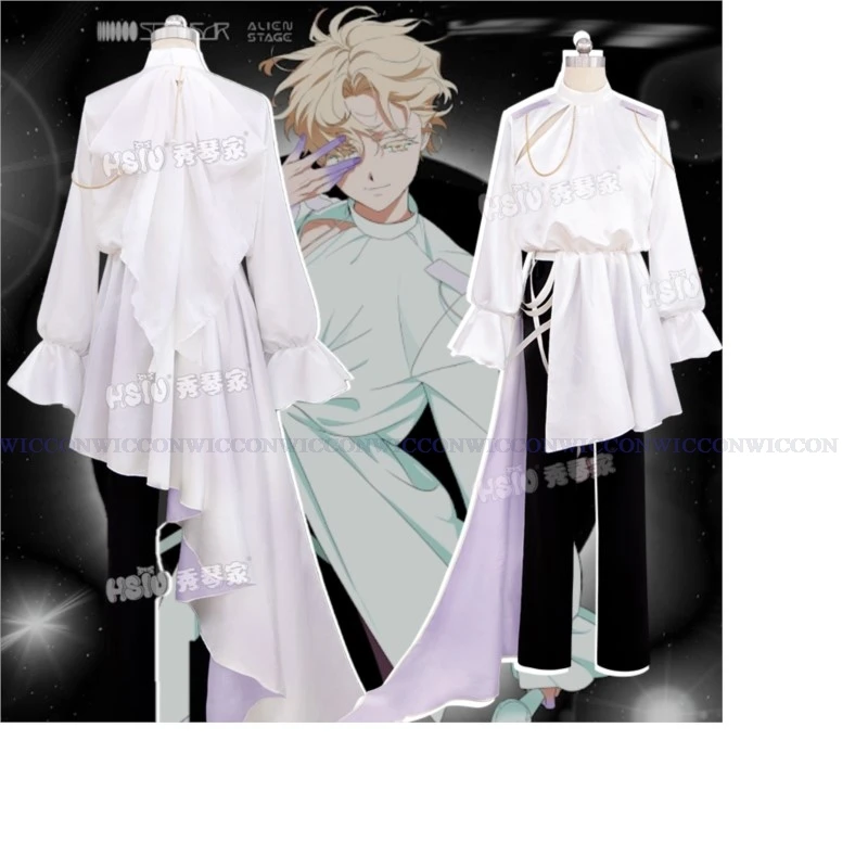 

Alien Stage Lukaa Cosplay Costume Wig Top Pants Anime Idol Cosplay Role Playing Party Suit Mens Fancy Halloween Carnival Outfit