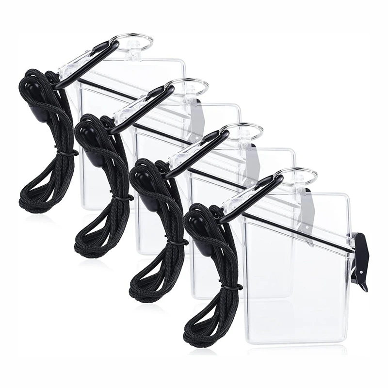 

4 шт., прозрачные водонепроницаемые фонарики с ремешком и брелоком