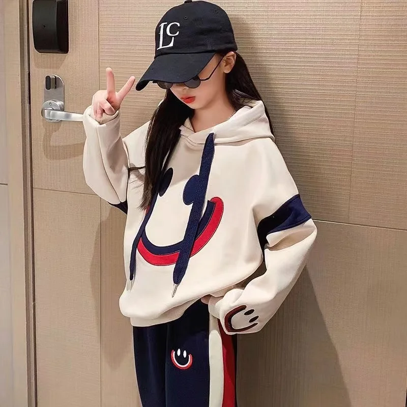 

Girls Autumn Winter Spring 2pcs Casual Cotton Hoodie+pants Sports Suits Teenage Kids Korean Style Outfits Children Clothing Sets