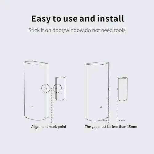 Tuya WiFi Smart Door and Window Sensor Wireless Contact Detector for Home Automation and Security System Door sensor - Image 3