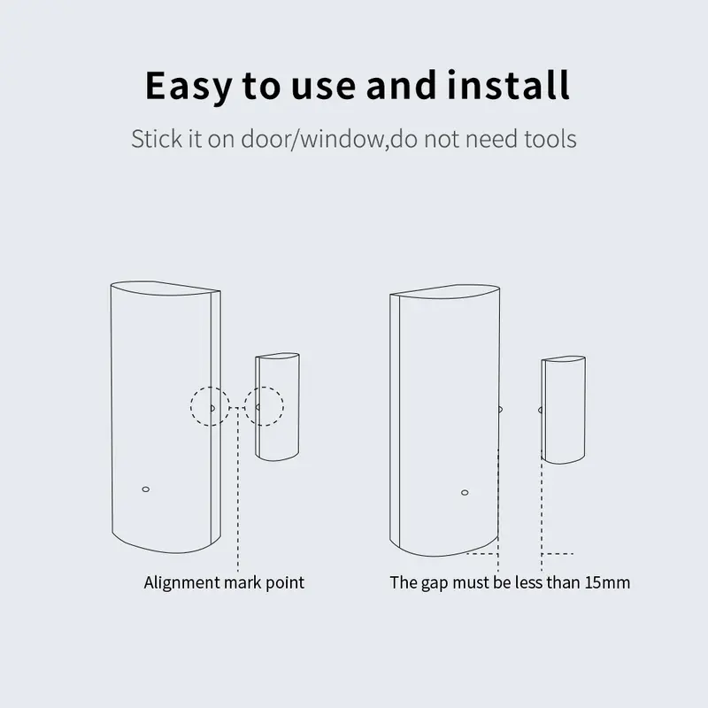 Tuya WiFi Smart Door and Window Sensor Wireless Contact Detector for Home Automation and Security System Door sensor - Image 3