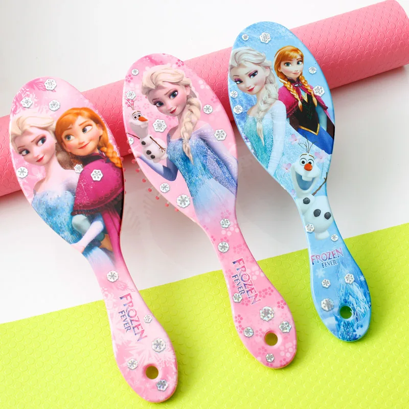 Disney Mickey Frozen Elsa Anna Princess Cartoon Children's Massage Hair Brushes Care Baby Girl Cute Air Comb Children Toys Gift