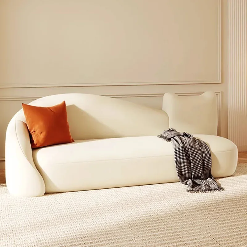 Minimalist Cute Living Room Sofas White European Bean Bag 3 Seater Sofa Ergonomic Modern Design Muebles Hogar Home Furniture