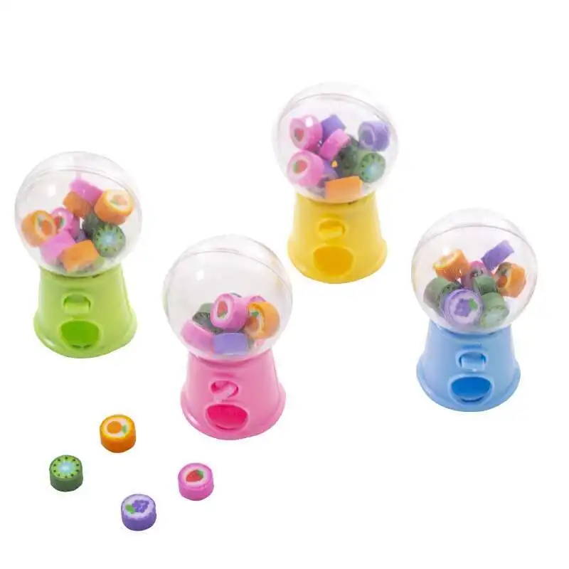 1 Set Cute Kawaii Creative Gashapon Pencil Fruit Rubber Erasers Gift Novelty School Office Supply Stationery Funny pencil eraser