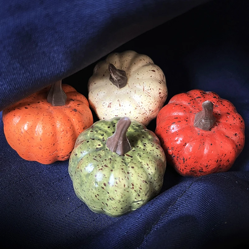 4.5cm Small Pumpkin Decorations Halloween Christmas Home Party Desktop Layout Fruit Vegetable Crafts Photograph Prop artificial fruits and vegetables