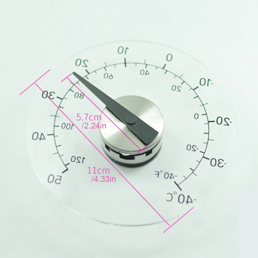 Fensterthermometer Aus Acryl & Edelstahl – Transparentes Innen-Außen-Thermometer Mit Genauigkeit +/-2°C Für Heimbüro (Messbereich -40 Bis +50°C)