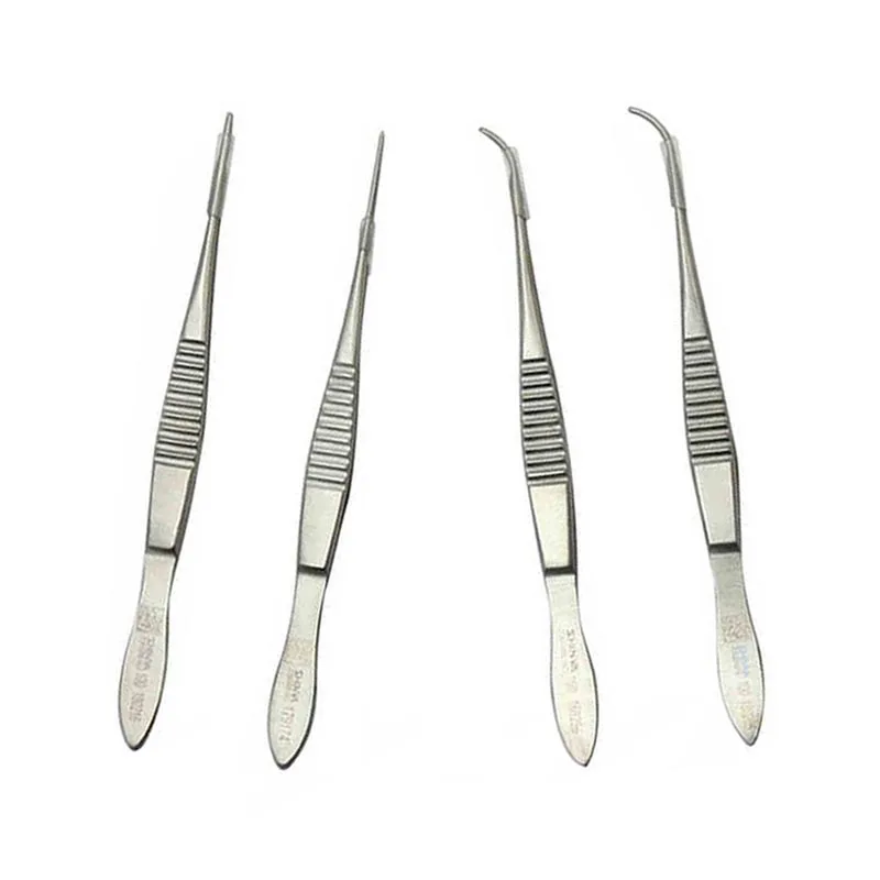 

1pcs Straight Curved Ophthalmic Forceps Tweezers with Teeth with Hook Ophthalmic Instrument Stainless Steel