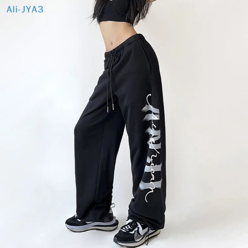 

Брюки женские повседневные с завышенной талией, тонкие спортивные штаны до щиколотки, свободные шаровары для студентов, лето